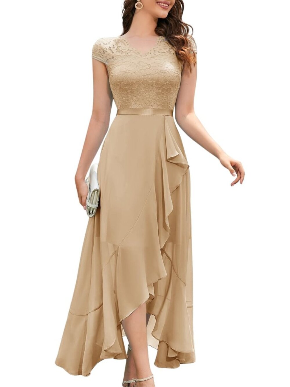 Bbonlinedress Hi-Lo Dress Plus Size Lace Formal Wedding Bridesmaid Cocktail XXL
